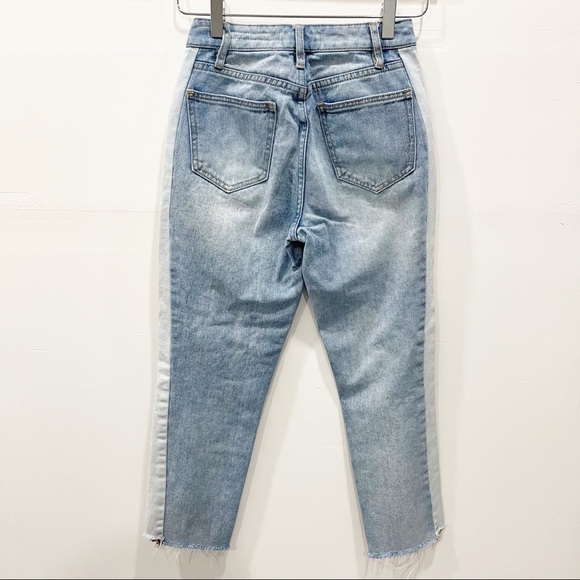 Pacsun Mom Jean Raw Hem Size 22 Side Stripe - Picture 2 of 10